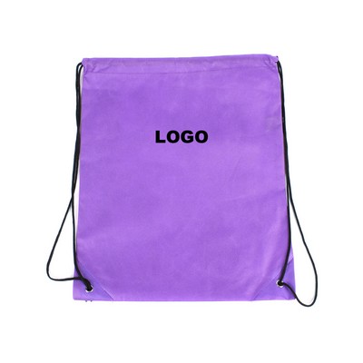 Purple Non-Woven Custom Drawstring Backpack