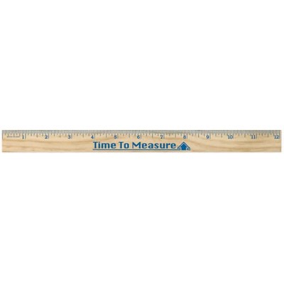 12" Natural Wood Ruler 1 side