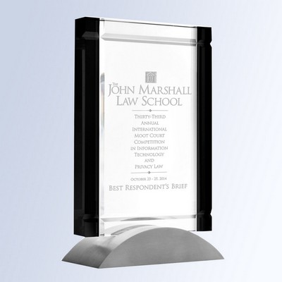 Marlin Bay Optic Crystal Award w/Black Accent