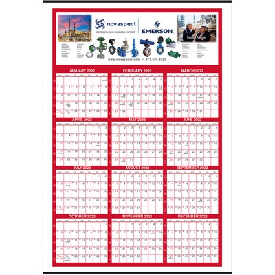 GIANT Full Color Yearly View Wall Calendar - with weekly numbering