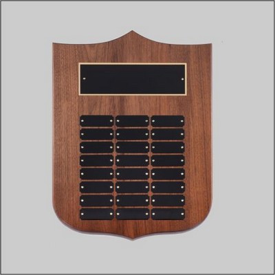 Solid Walnut Perpetual Plaque, 11 x 16", 24 plates