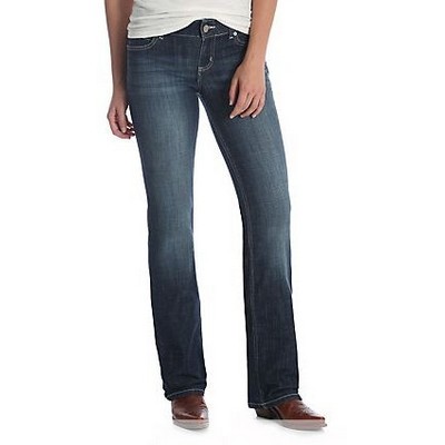 Wrangler® Women's Denim Blue DO Denim Mid-Rise Bootcut Jeans