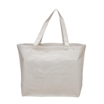 Canvas Jumbo Tote w/ Bottom Gusset - Overseas - Natural