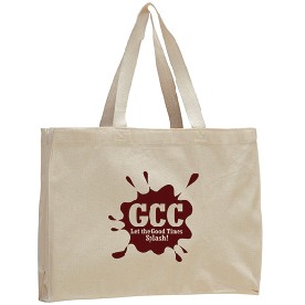 Canvas Gusset Tote Bag - Overseas - Natural