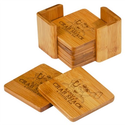 3.75" x 3.75" - Wood Coaster Set - Bamboo