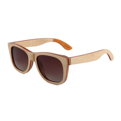 Layered Maple Wood Sunglasses - Natural Frames