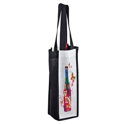 4"x4"x13" Full Coverage PET Non-Woven Sublimated 1 Bottle Wine Tote Bag – Sublimation