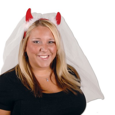 Devil Horns Headband with Veil