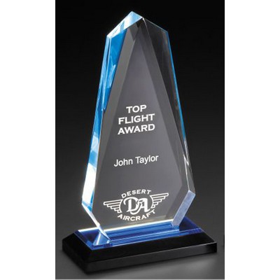 Reflective Acrylic Arrowhead Award, Blue, Small, (4-1/2" x 7-3/4")