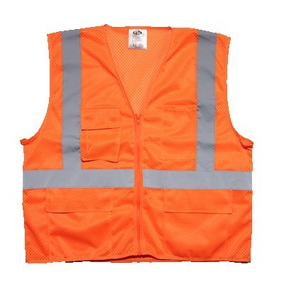 ANSI CLASS 2 ORANGE Mesh Safety Vest