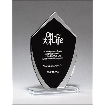 Shield Shaped Glass Award 4-1/4 " x 7-1/4 "