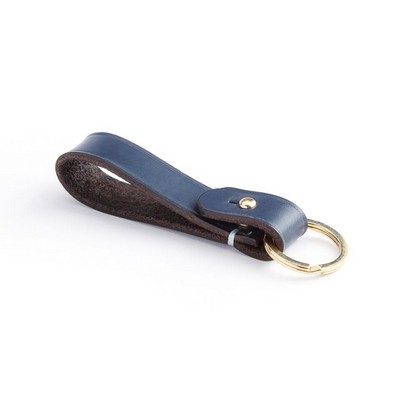 Pebbled Leather Loop Key Fob