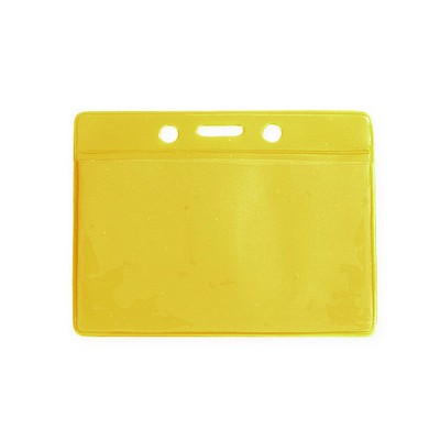 Vinyl Horizontal Color Back Badge Holder (3.75"x 3")(Yellow)