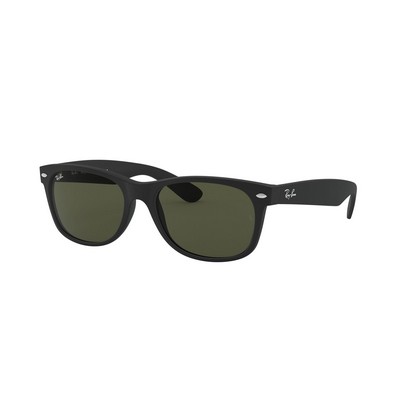 Ray-Ban® Black Matte/Green New Wayfarer Sunglasses