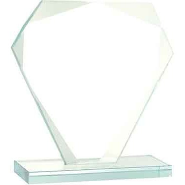 6 1/4" Cut Diamond Jade Glass Award