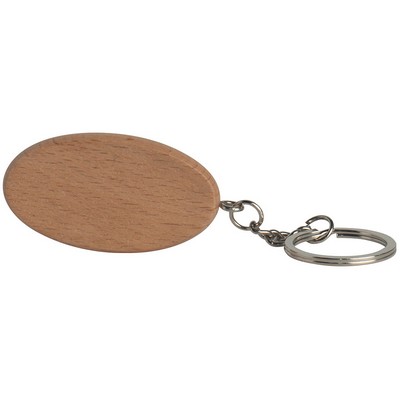 Wooden Oval Keyring