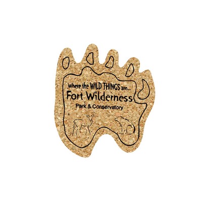 4" Econo Cork Paw Coaster