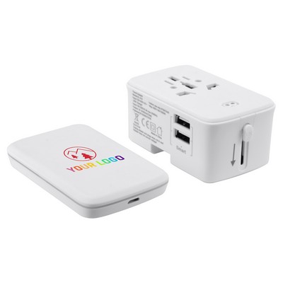 International Travel Adapter With Wireless Charging Pad