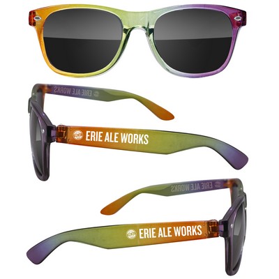 Rainbow Retro Sunglasses w/ 1-Color Temple Imprint