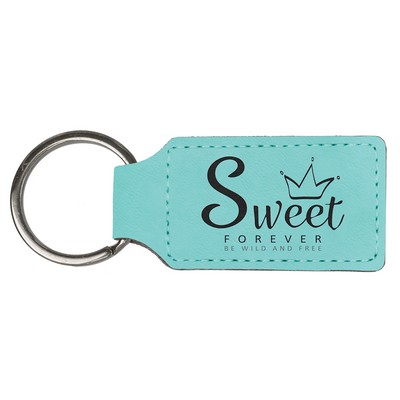 Leatherette Rectangle Keychain