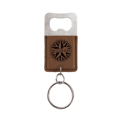 Leatherette Bottle Opener Keychain