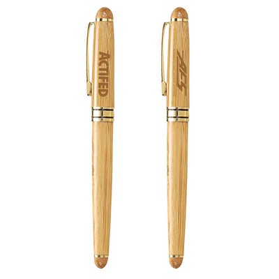 The Milano Blanc Bamboo Rollerball Pen