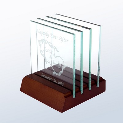 Square Glass Coaster Set