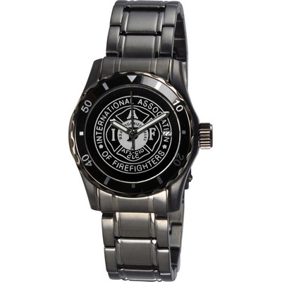 Selco Geneve Ladies' Canvas Medallion Gun Metal Watch