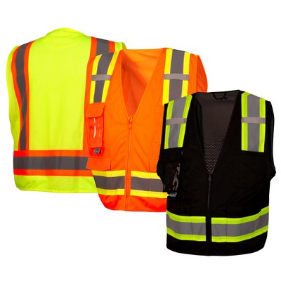 Pyramex Type R Hi-Vis Surveyor Vest with Clear Pocket