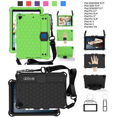 Kidder iPad 10.2" Case with Hand Strap + Shoulder Strap (Green)