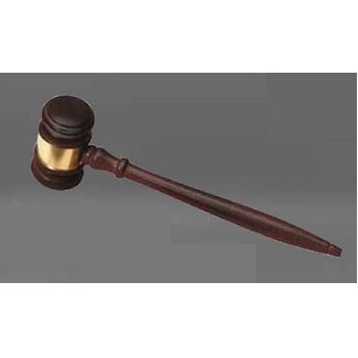 10" Walnut Gavel w/Aluminum Engraving Band