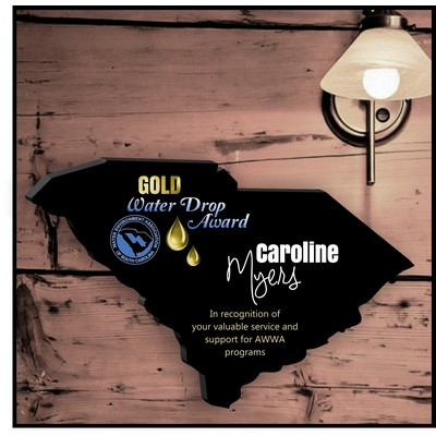 11" South Carolina Black Acrylic Plaque