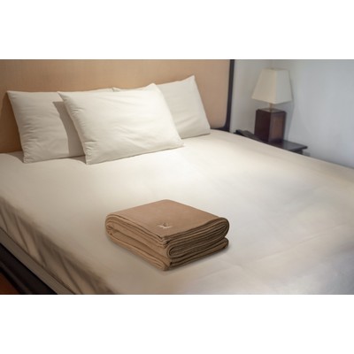 Desert Tan 100% Polyester Antipill Fleece Blanket