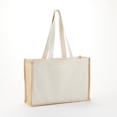 Companion. Stylish 10 oz Cotton Front & Back Panels Jute bag. 17W X 12H X 6D.