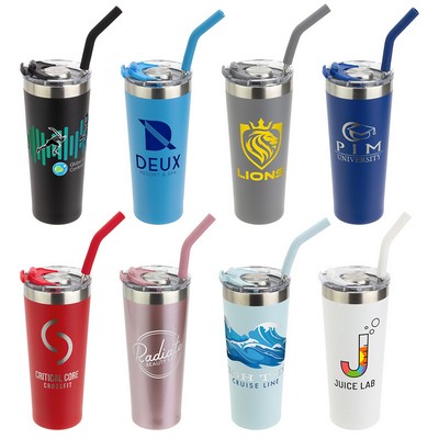 NAYAD® Trouper 22 oz Stainless Double-wall Tumbler with Straw