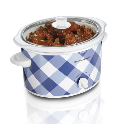 Hamilton Beach® Gingham Blue 3 Qt. Slow Cooker