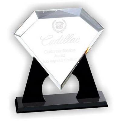 Clear Corporate Acrylic Diamond Award, Medium, (10-3/4"x10-3/4"x3/4")