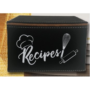 Black Leatherette Recipe Box