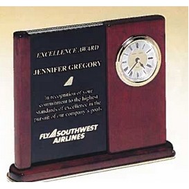 Airflyte® Rosewood Piano-Finish Versatile Clock w/2 Engraving Plates