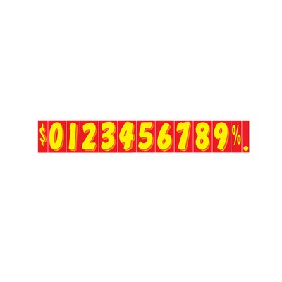 11 ½" Sun Buster Yellow & Red Number Decals (Set of 12)