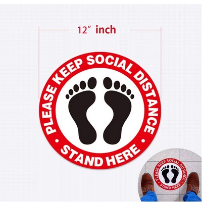 12" Round Custom Social Distancing Floor Decals