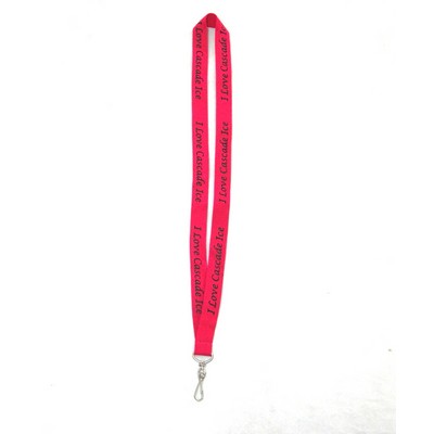 Flat Polyester Lanyard w/J Hook