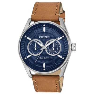 Citizen Men's Drive CTO Eco-Drive Brown Watch w/Blue Dial