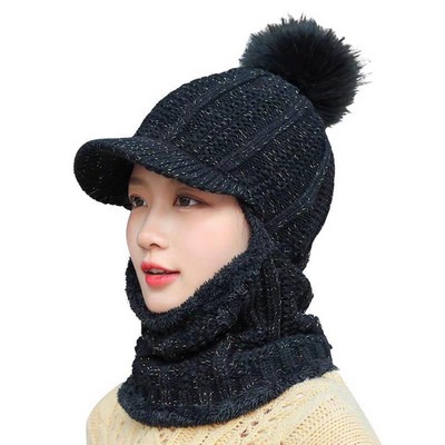 Lady Knitted Conjoined Peak Cap