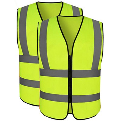 High Visibility Safety Vest with Zippe