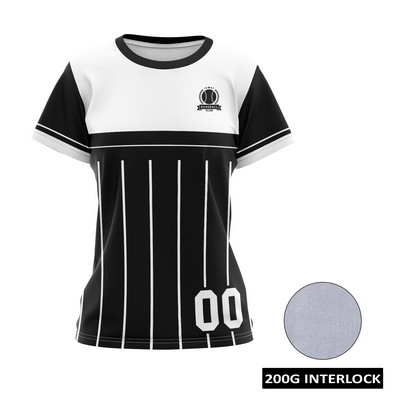 Women's Full Sublimation Baseball Fanwear Jersey (Crew or V) - Interlock