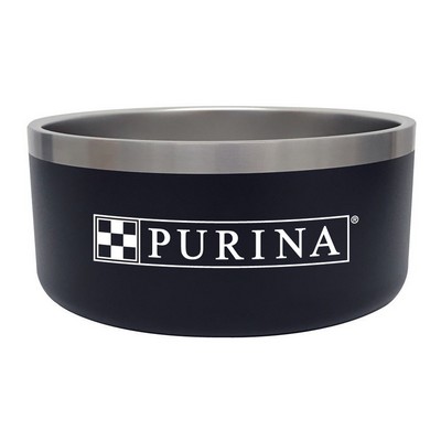 8.00" Diameter - 62 oz Dog Bowl Stainless Powder Coated Finish