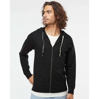 Independent Trading Co Icon Unisex Lightweight Loopback Terry Full-Zip Hooded Sweatshirt