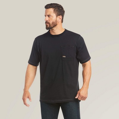 Ariat® Men's Black & White Rebar® Workman™ Logo Black Short Sleeve T-Shirt