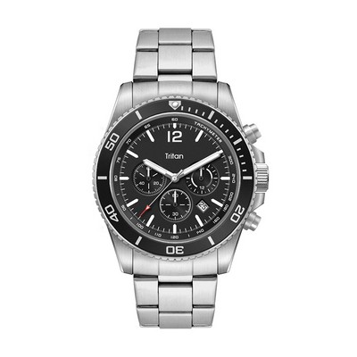 Wc5846 42.5 Steel Matte Silver Case, Chronograph Mvmt, Black Dial, Dte Display, Bk Rotating Bezel, S